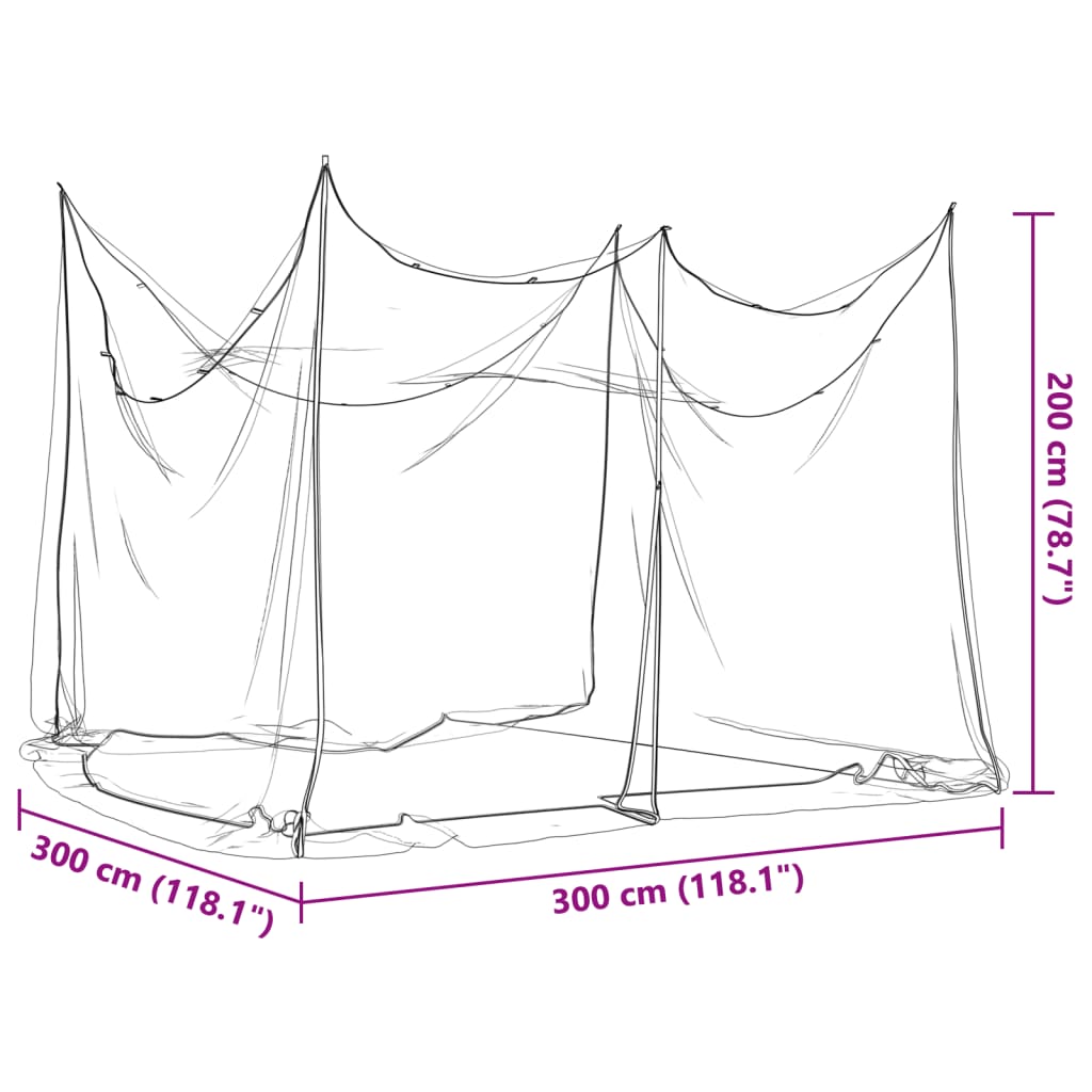 Plasa tantari interior exterior 156 ochiuri negru 300x300x200cm