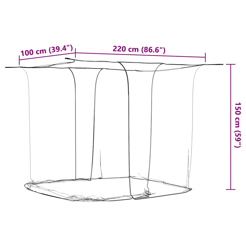 Plasa de tantari suspendata 156 ochiuri alb 220x100x150 cm