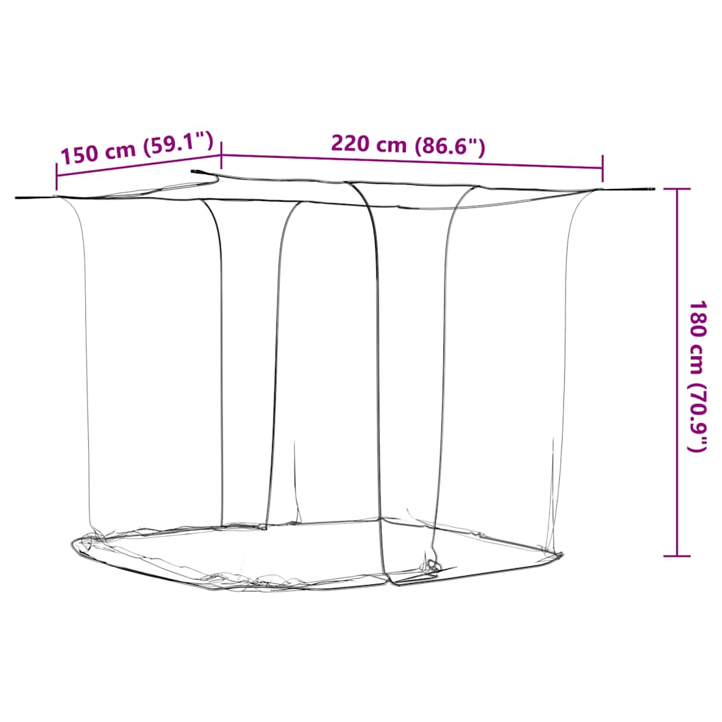 Plasa de tantari suspendata 156 ochiuri alb 220x150x180 cm