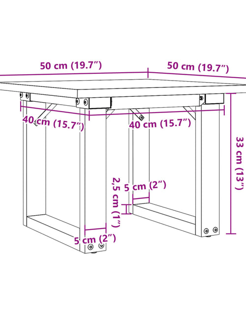 Загрузите изображение в средство просмотра галереи, Masă de cafea, cadru O, 50x50x35 cm, lemn masiv pin și fontă
