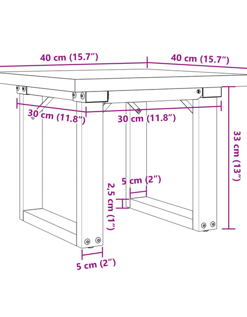 Încărcați imaginea în vizualizatorul Galerie, Masă de cafea, cadru O, 40x40x35,5 cm, lemn masiv pin și fontă
