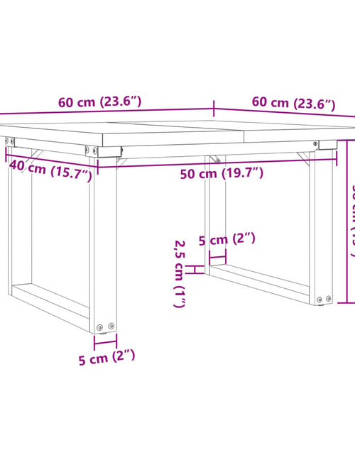 Încărcați imaginea în vizualizatorul Galerie, Masă de cafea, cadru O, 60x60x40,5 cm, lemn masiv pin și fontă
