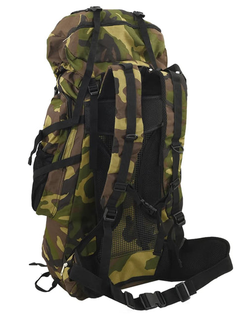 Încărcați imaginea în vizualizatorul Galerie, Rucsac de drumeție, verde camuflaj, 60 L, țesătură oxford
