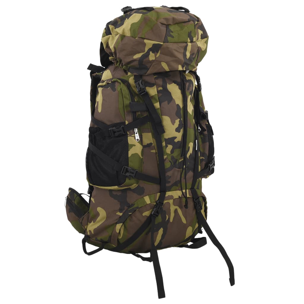 Rucsac de drumeție, verde camuflaj, 80 L, țesătură oxford