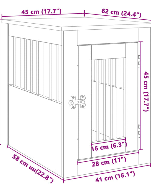 Încărcați imaginea în vizualizatorul Galerie, Ladă pentru câini, stejar sonoma, 45x62x59 cm, lemn prelucrat

