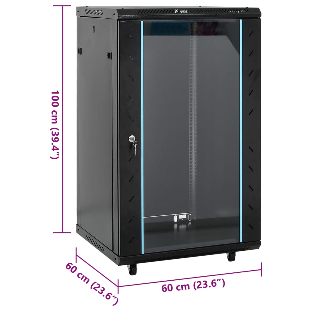 Dulap server, picioare pivotante, 18U, 19" IP20 60x60x100 cm