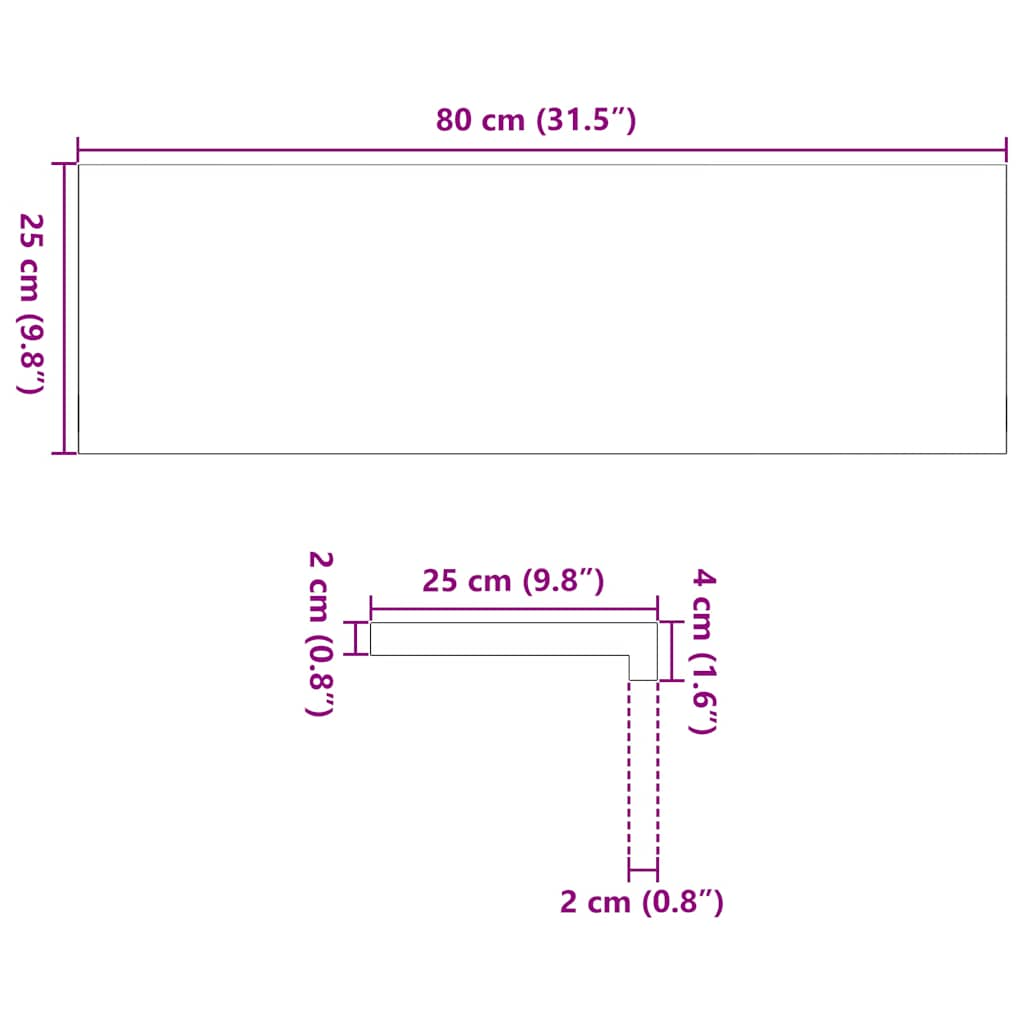 Trepte scari 4 buc Stejar masiv netratat 80x25x2 cm