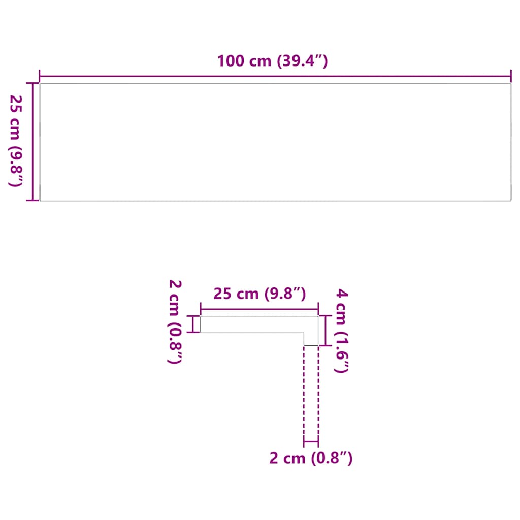 Trepte scari 4 buc Stejar masiv netratat 100x25x2 cm