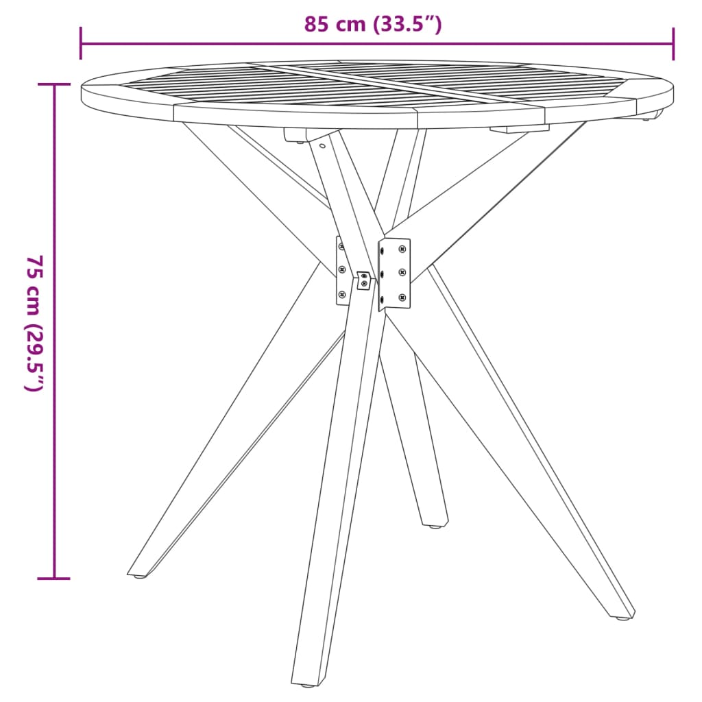 Set mobilier de grădină, 5 piese, lemn masiv de acacia