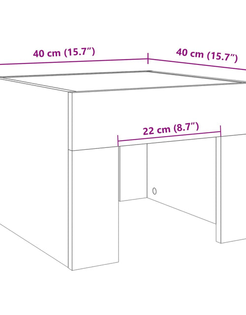 Încărcați imaginea în vizualizatorul Galerie, Noptieră cu LED infinity, stejar fumuriu, 40x40x30 cm
