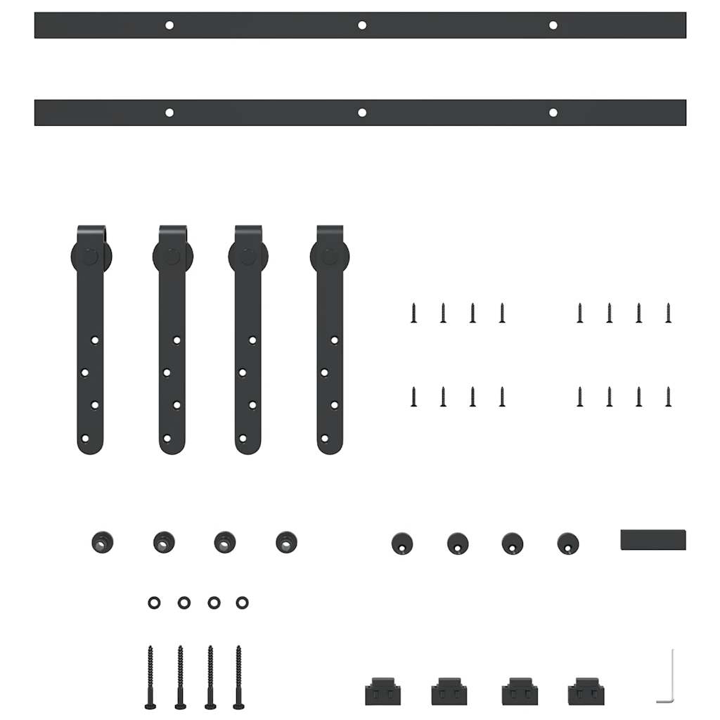 Set uși glisante pentru dulap 122 cm oțel carbon