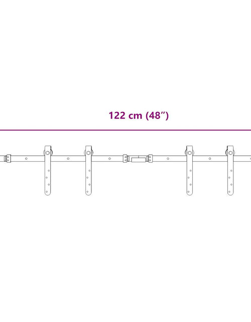 Загрузите изображение в средство просмотра галереи, Set uși glisante pentru dulap 122 cm oțel carbon
