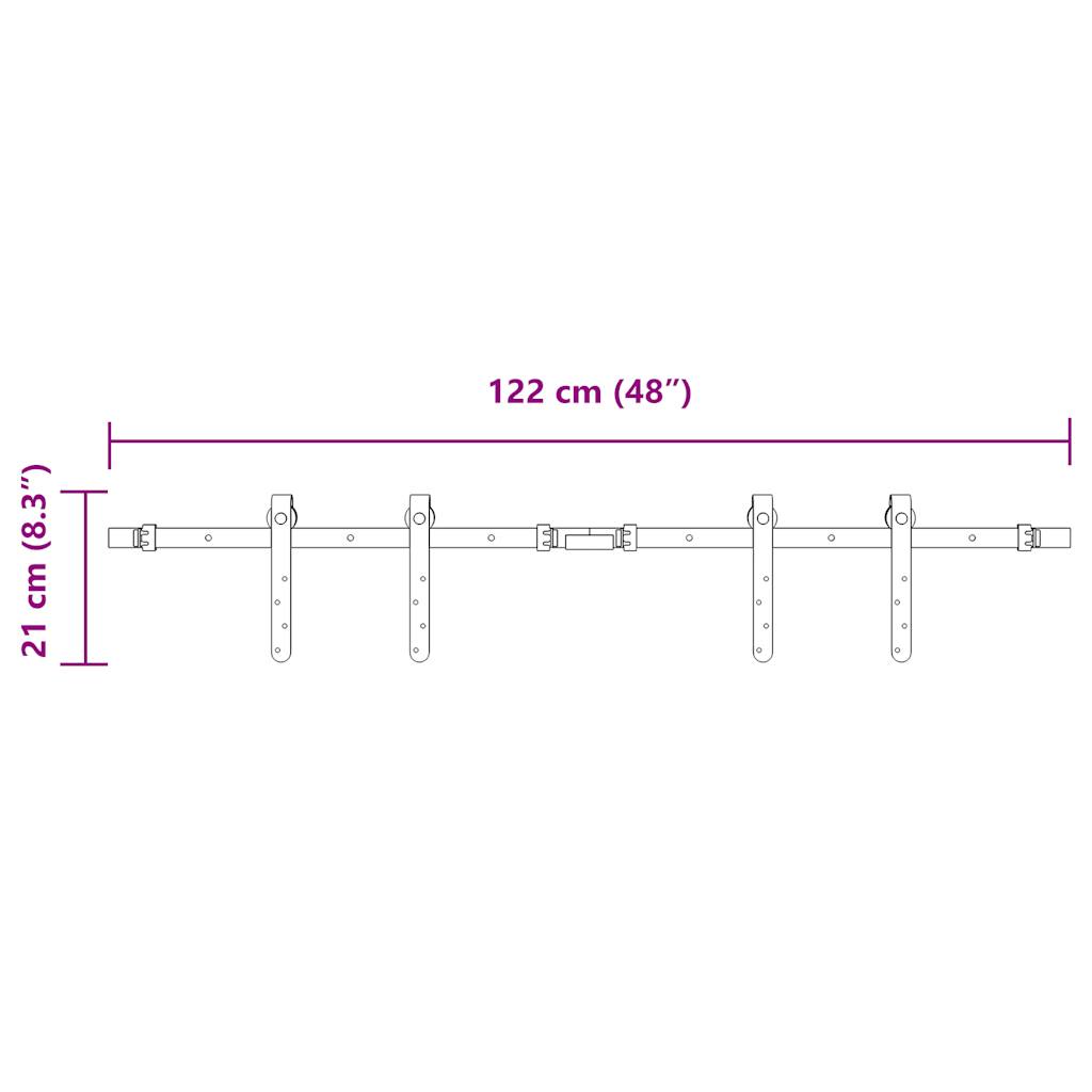 Set uși glisante pentru dulap 122 cm oțel carbon