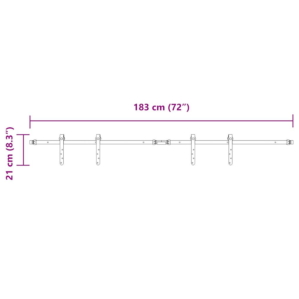 Set uși glisante pentru dulap 183 cm oțel carbon