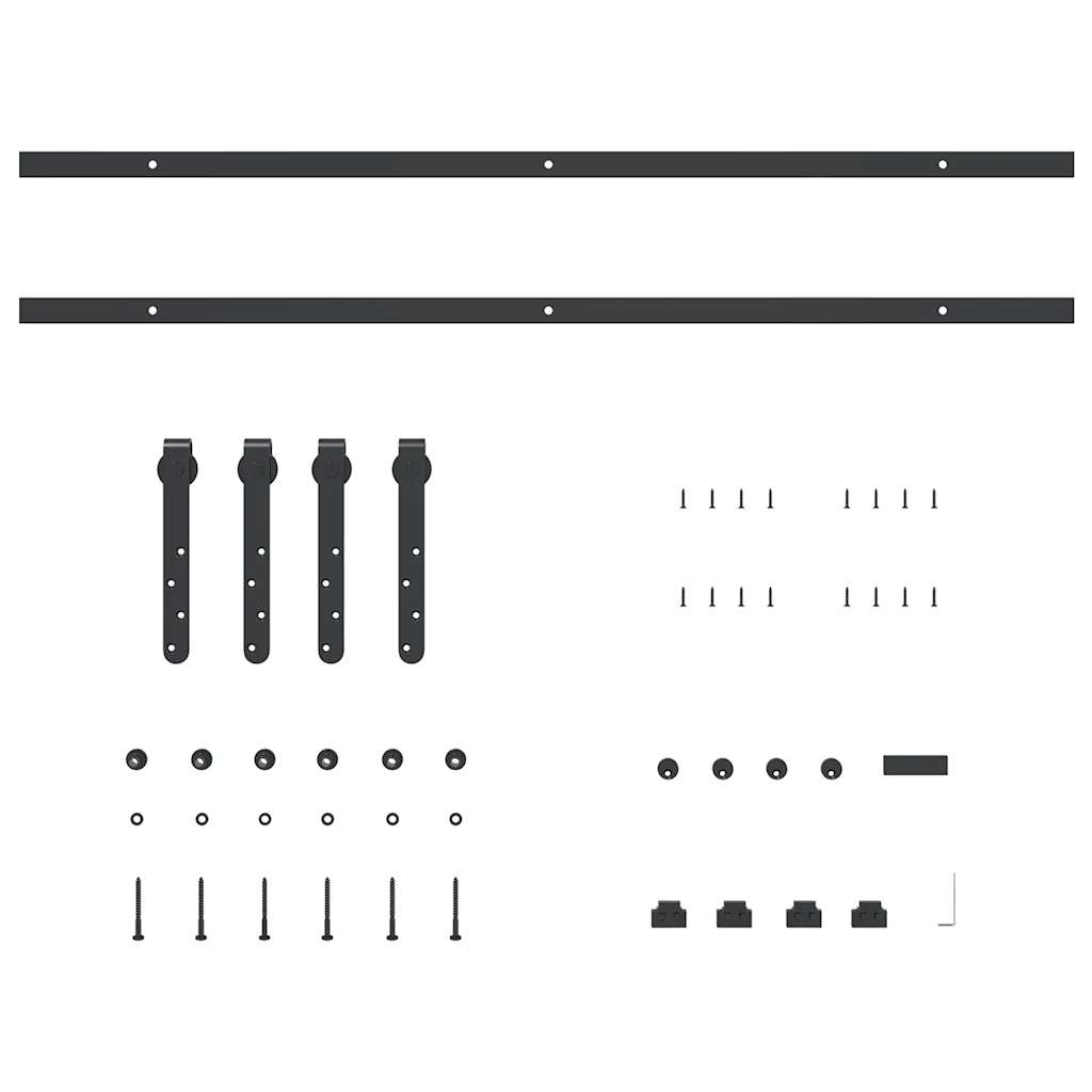 Set uși glisante pentru dulap 200 cm oțel carbon