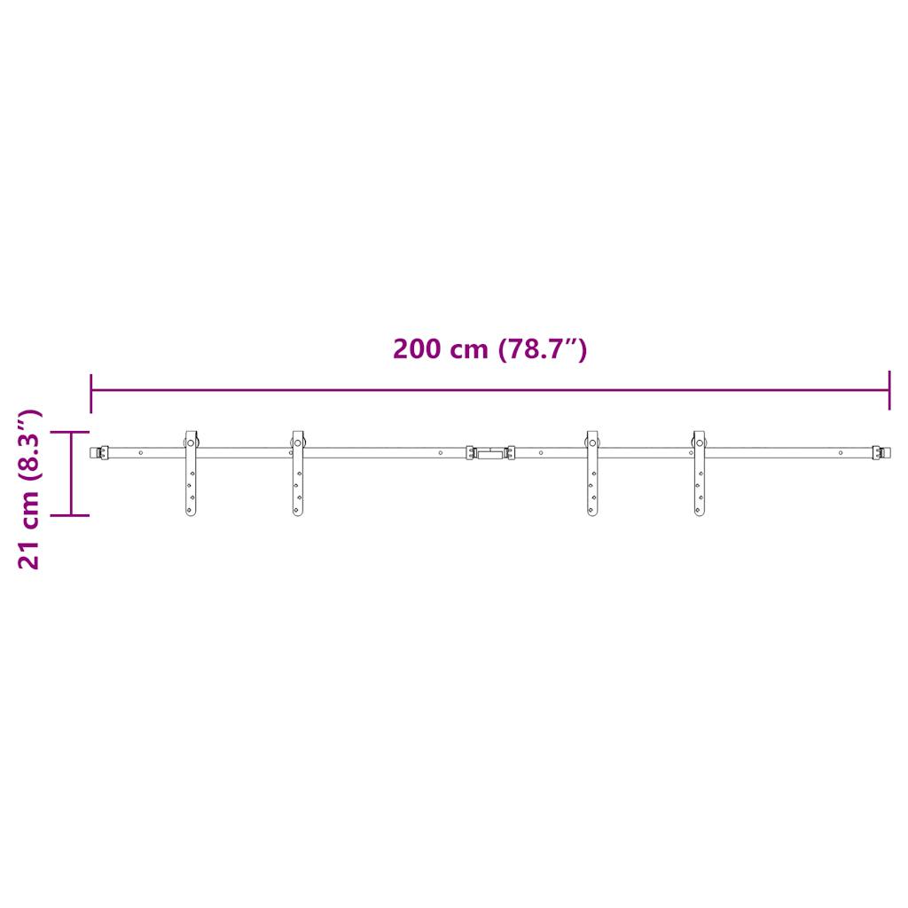 Set uși glisante pentru dulap 200 cm oțel carbon