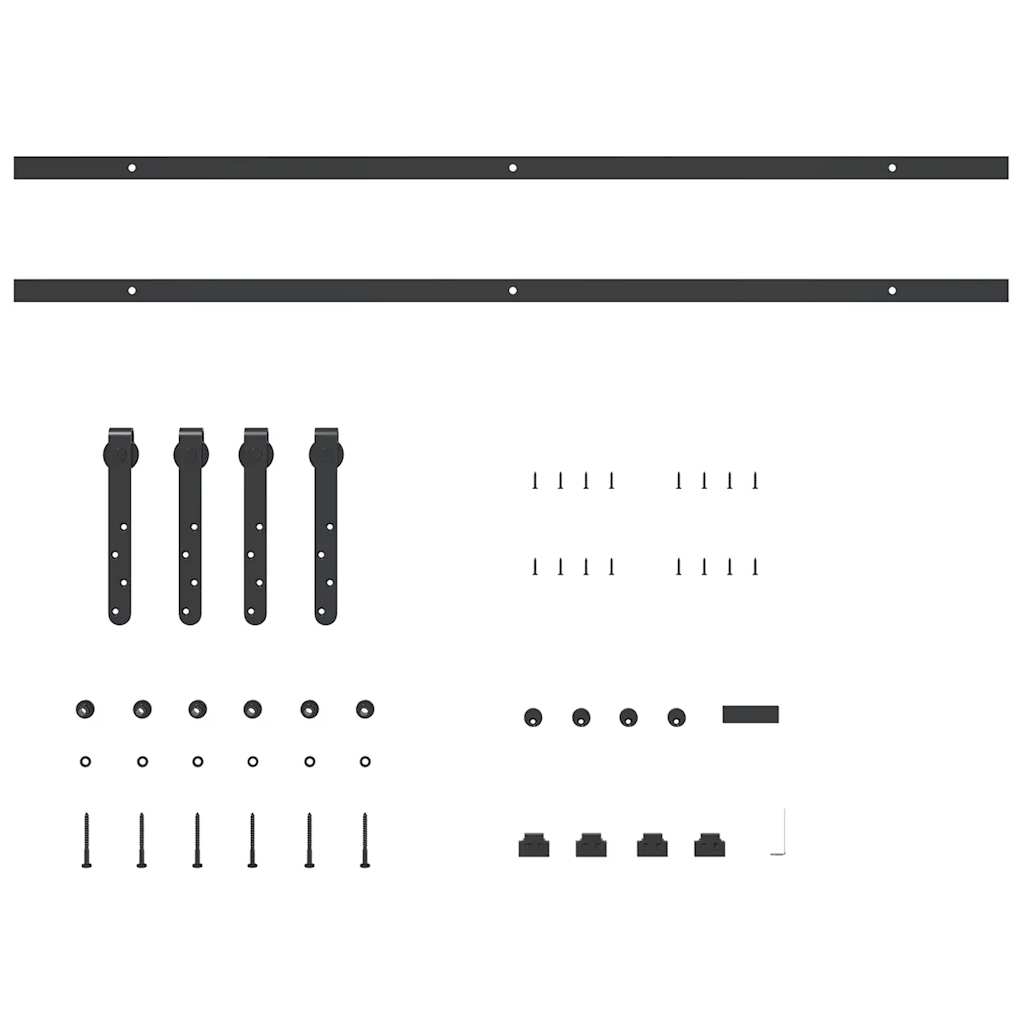 Set uși glisante pentru dulap 213 cm oțel carbon