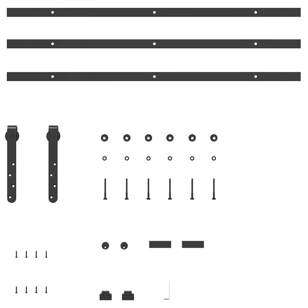 Set uși glisante pentru dulap 244 cm oțel carbon