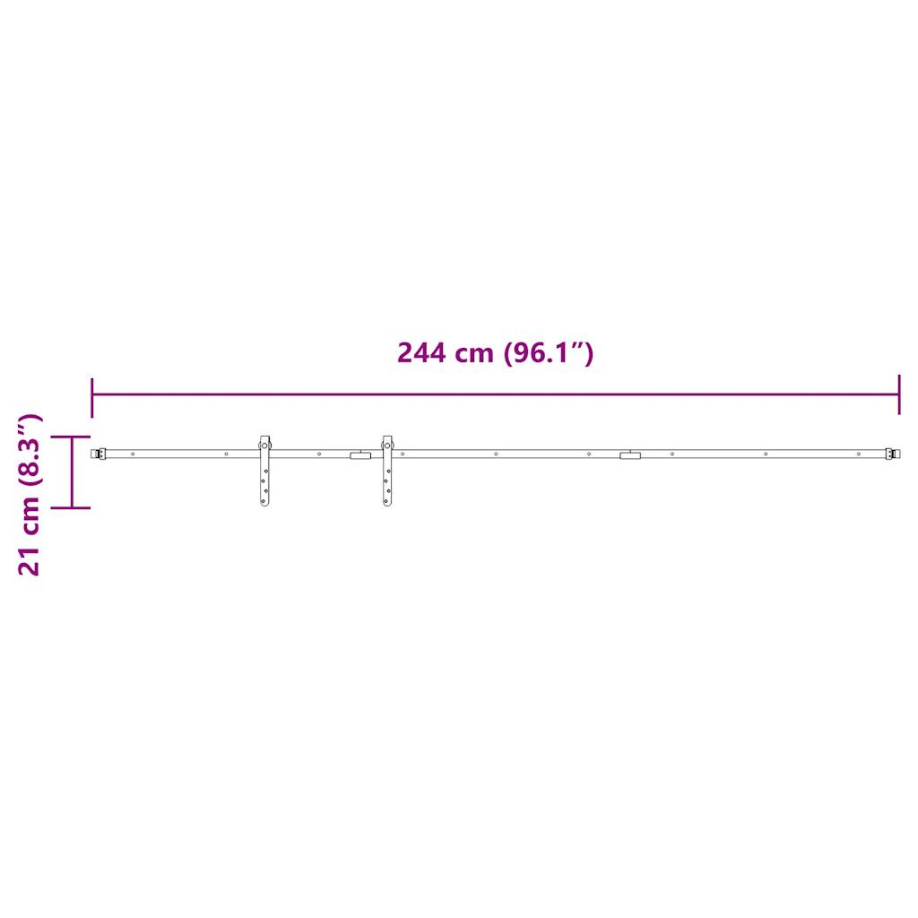 Set uși glisante pentru dulap 244 cm oțel carbon