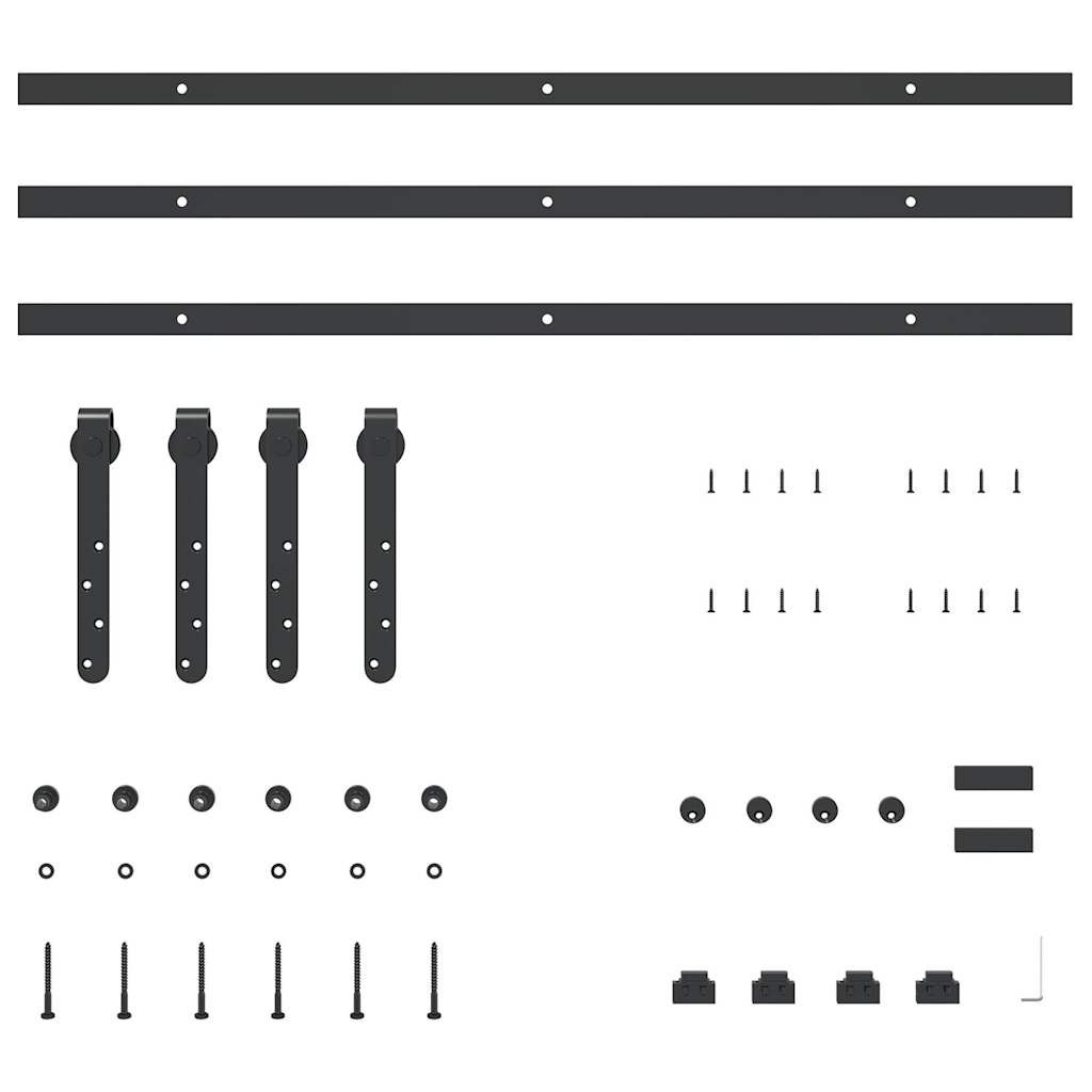 Set uși glisante pentru dulap 244 cm oțel carbon