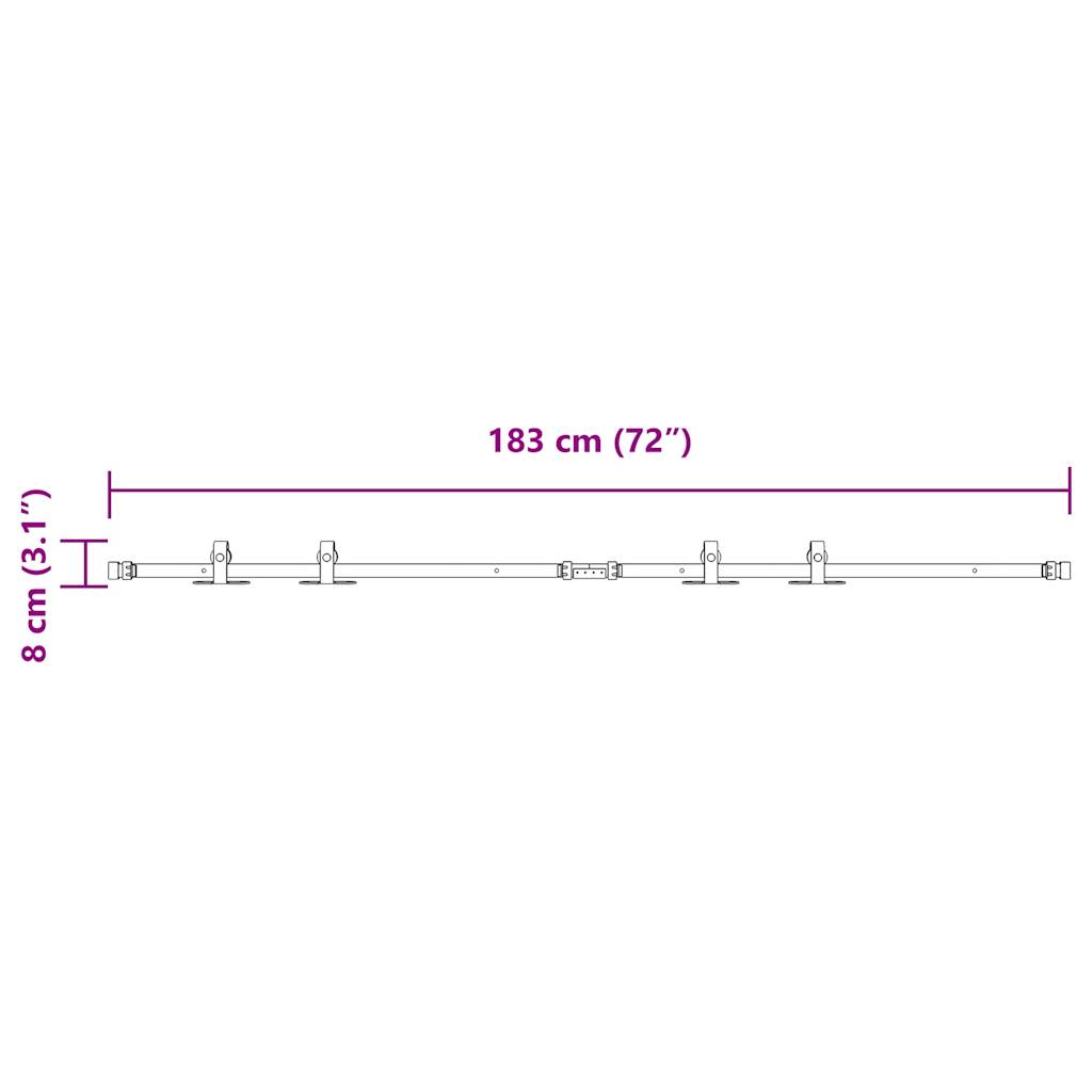 Set uși glisante pentru dulap 183 cm oțel carbon