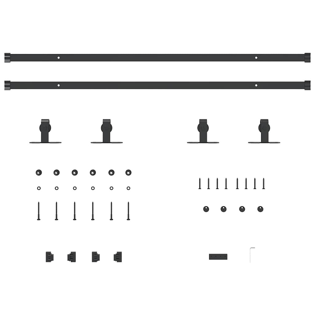 Set uși glisante pentru dulap 200 cm oțel carbon