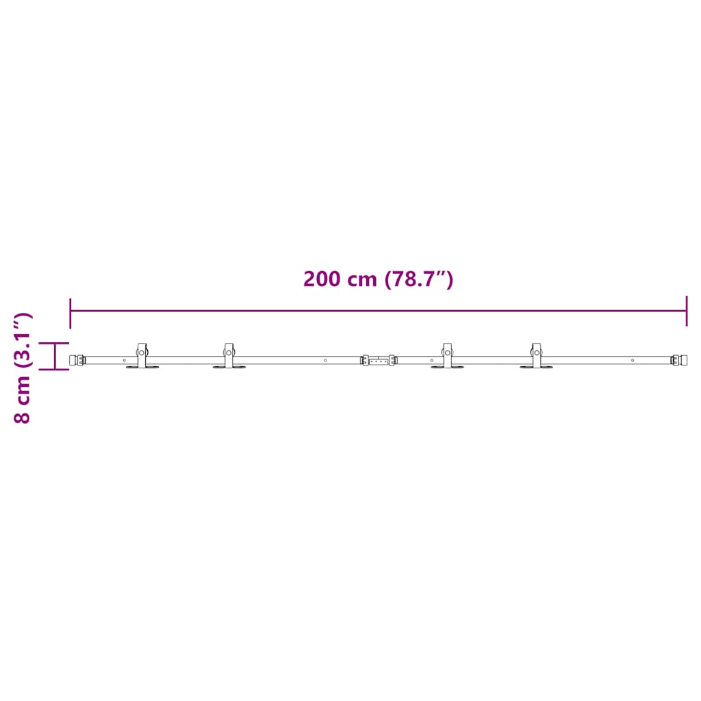 Set uși glisante pentru dulap 200 cm oțel carbon