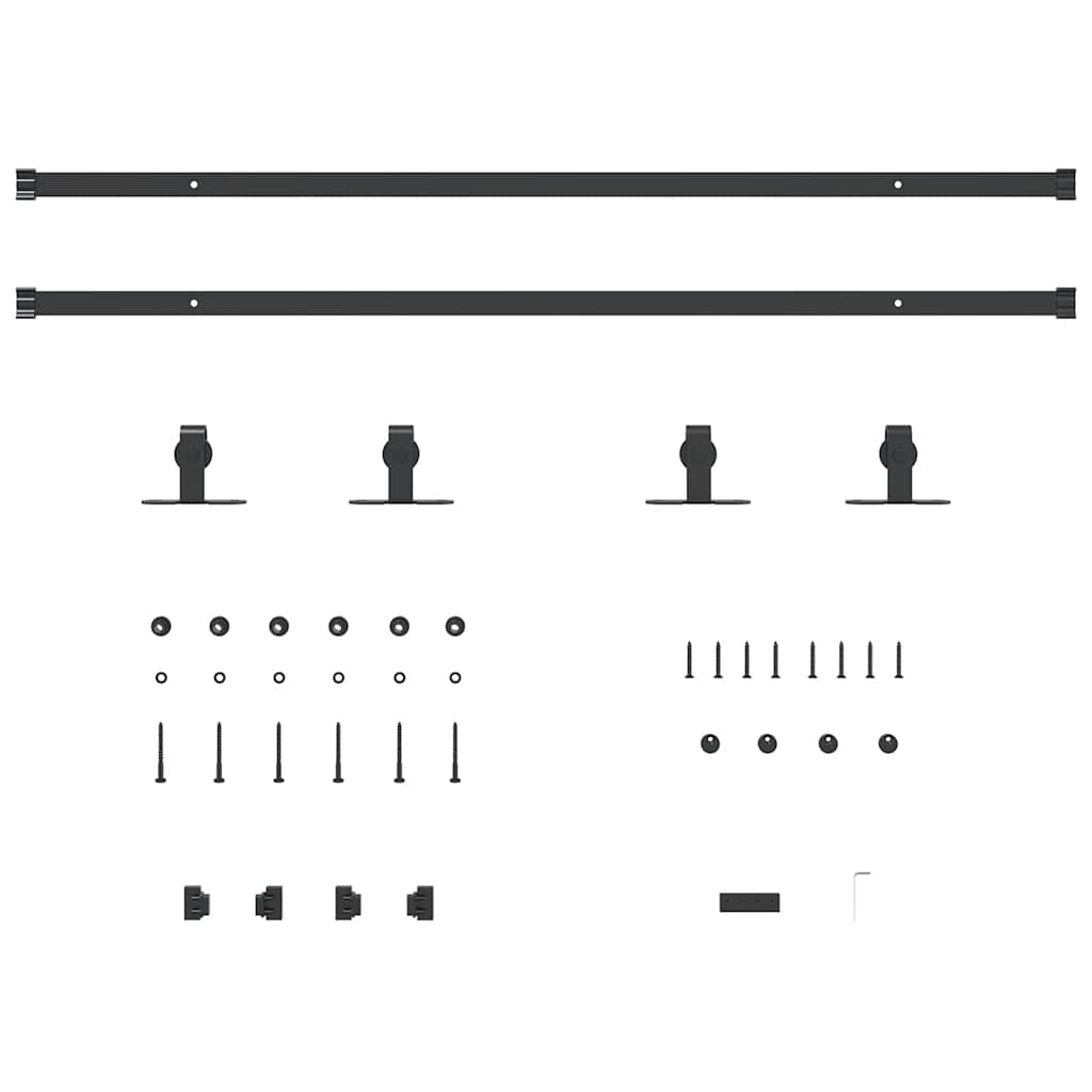 Set uși glisante pentru dulap 213 cm oțel carbon