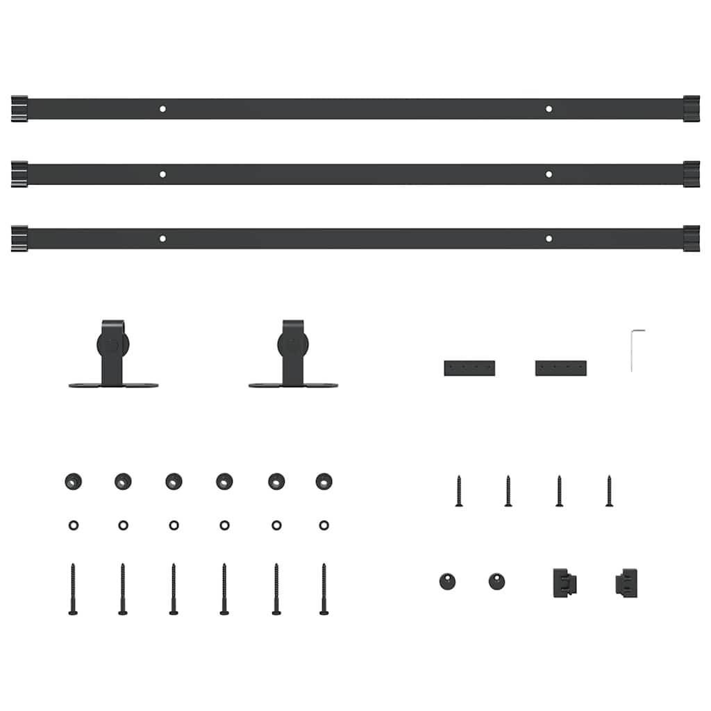 Set uși glisante pentru dulap 244 cm oțel carbon