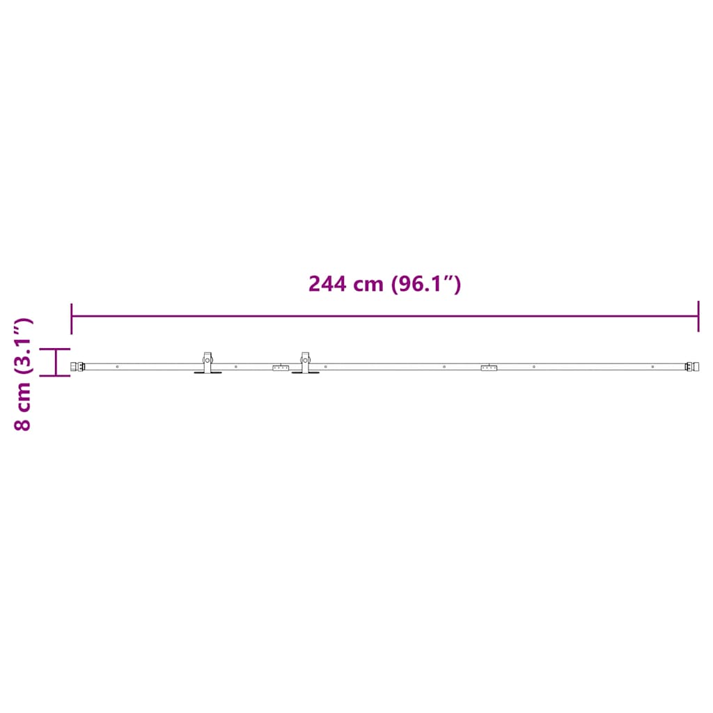 Set uși glisante pentru dulap 244 cm oțel carbon