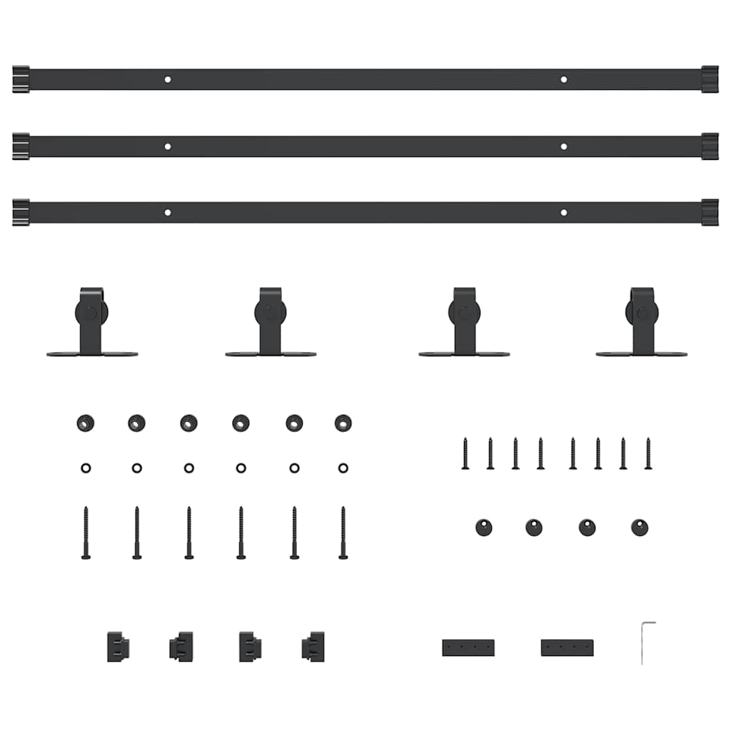 Set uși glisante pentru dulap 244 cm oțel carbon