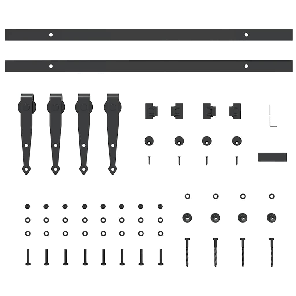 Set uși glisante pentru dulap 122 cm oțel carbon