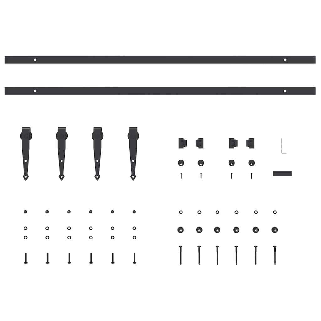 Set uși glisante pentru dulap 200 cm oțel carbon