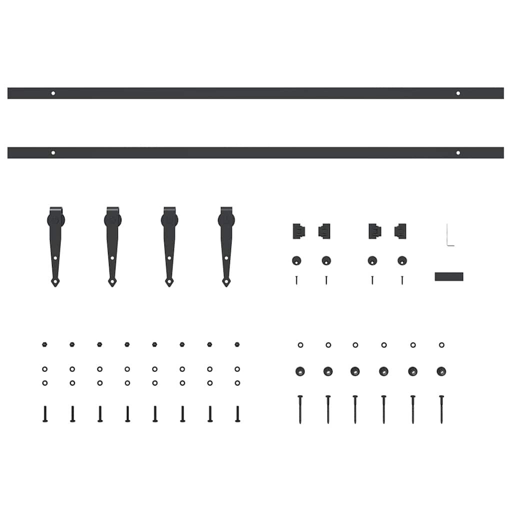 Set uși glisante pentru dulap 213 cm oțel carbon