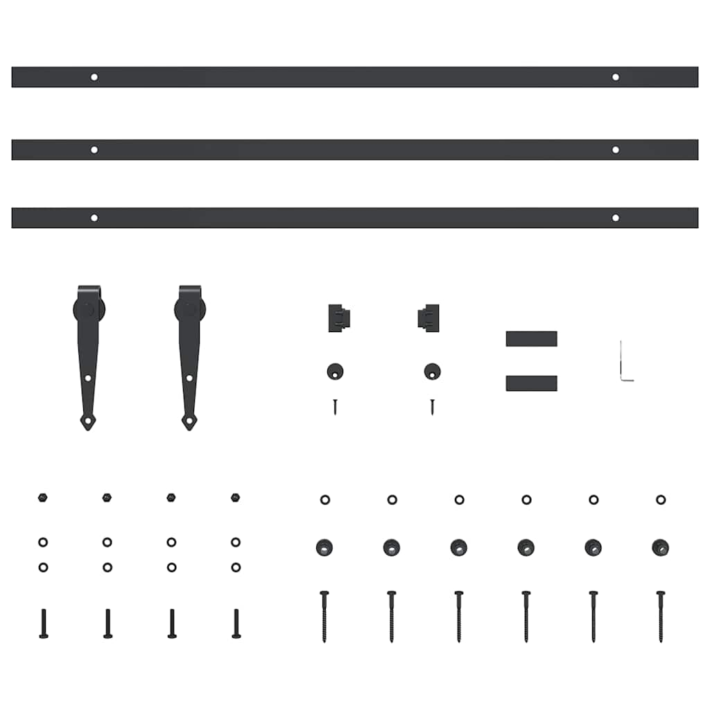 Set uși glisante pentru dulap 244 cm oțel carbon