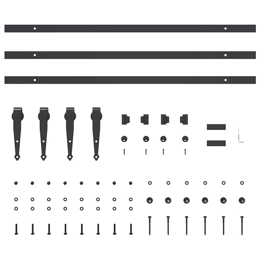 Set uși glisante pentru dulap 244 cm oțel carbon