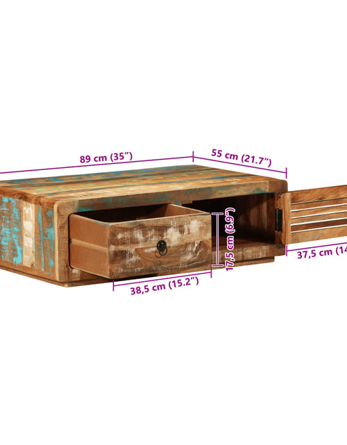 Загрузите изображение в средство просмотра галереи, Măsuță de cafea, 89x55x29 cm, lemn masiv reciclat
