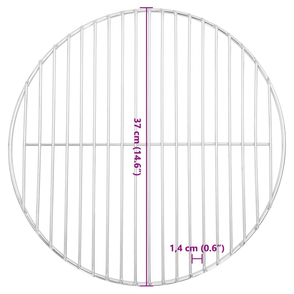 Grill pentru grătar rotund, Ø37 cm, oțel inoxidabil 304