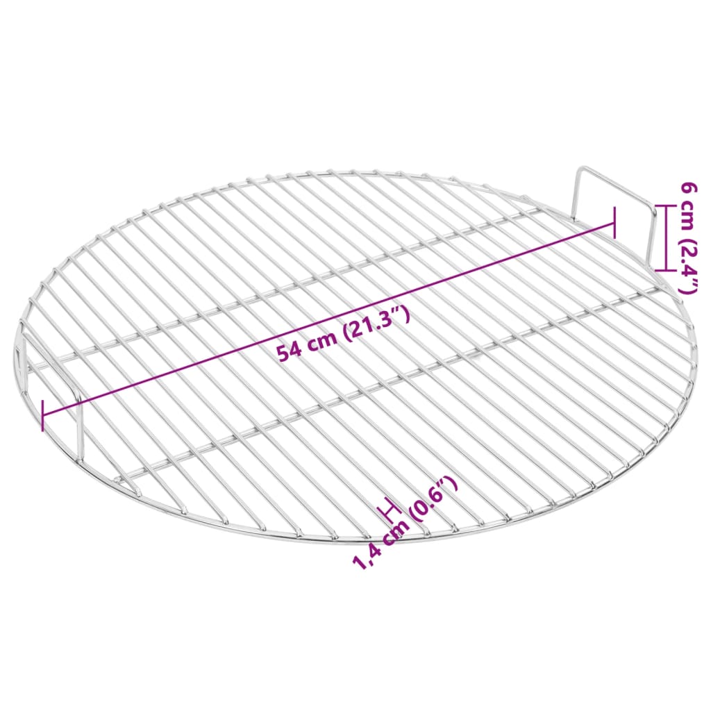 Grill de grătar cu mânere, rotund, Ø54 cm oțel inoxidabil 304