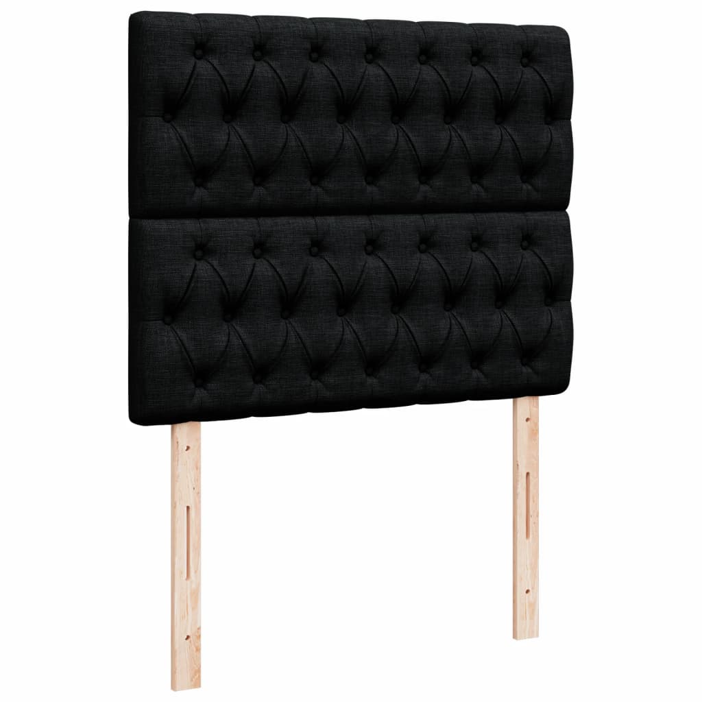 Pat box spring cu saltea, negru, 120x190 cm, catifea