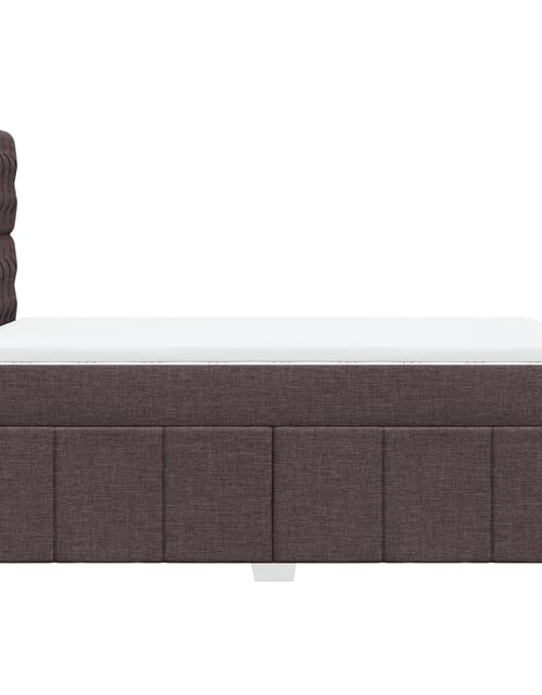 Загрузите изображение в средство просмотра галереи, Pat box spring cu saltea, maro închis, 120x190 cm, textil
