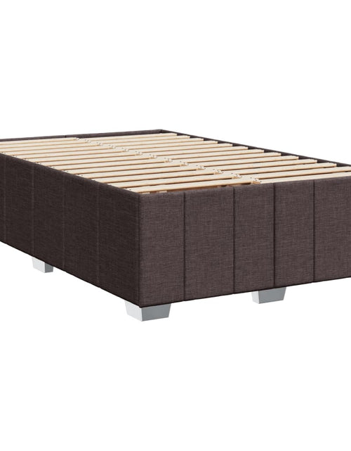 Загрузите изображение в средство просмотра галереи, Pat box spring cu saltea, maro închis, 120x190 cm, textil
