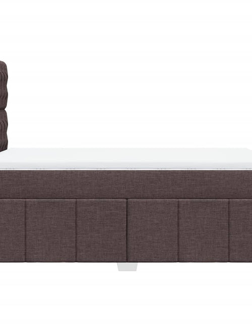 Загрузите изображение в средство просмотра галереи, Pat box spring cu saltea, maro închis, 120x190 cm, textil
