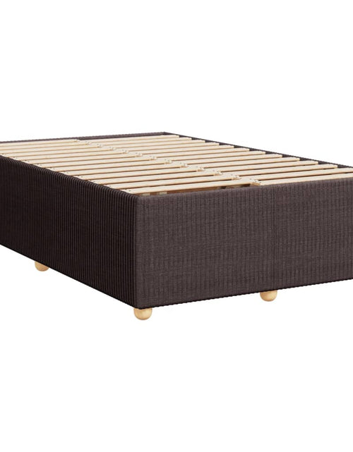 Загрузите изображение в средство просмотра галереи, Pat box spring cu saltea, maro închis, 120x190 cm, textil
