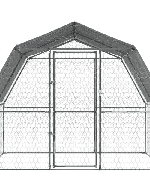 Încărcați imaginea în vizualizatorul Galerie, Coteț de păsări 2 buc. cu acoperiș/ușă argintiu oțel galvanizat
