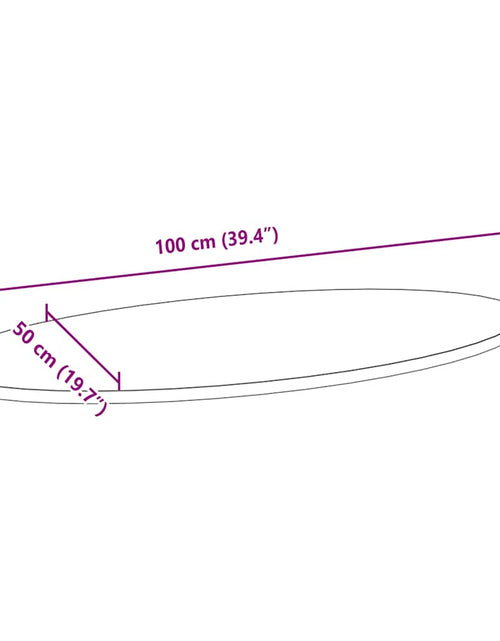 Загрузите изображение в средство просмотра галереи, Blat de masă 100x50x2 cm lemn masiv de stejar oval
