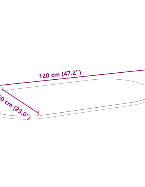 Încărcați imaginea în vizualizatorul Galerie, Blat de masă 120x60x2 cm lemn masiv de stejar oval
