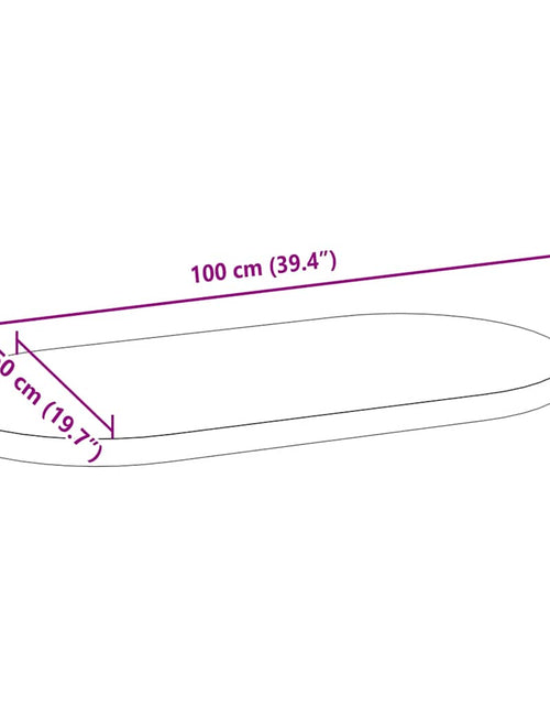 Încărcați imaginea în vizualizatorul Galerie, Blat de masă maro închis 100x50x4 cm lemn masiv de stejar oval
