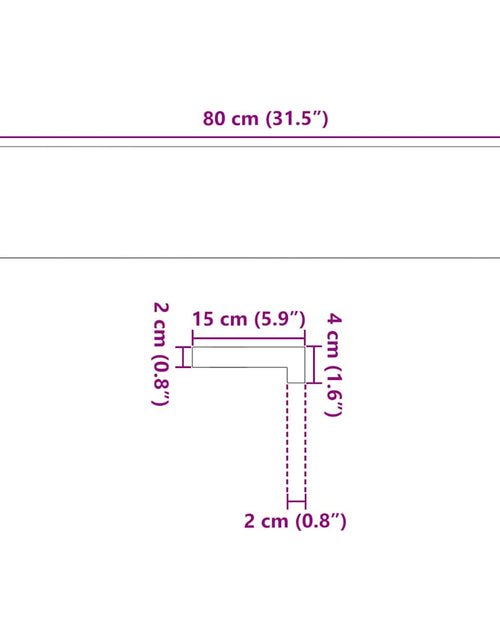 Încărcați imaginea în vizualizatorul Galerie, Pervaz 2 buc lemn masiv de stejar netratat 80x15x2 cm
