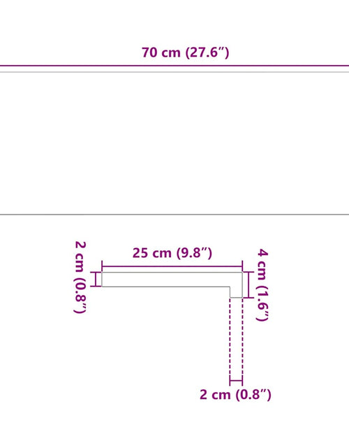 Загрузите изображение в средство просмотра галереи, Pervaz 2 buc lemn masiv de stejar netratat 70x25x2 cm
